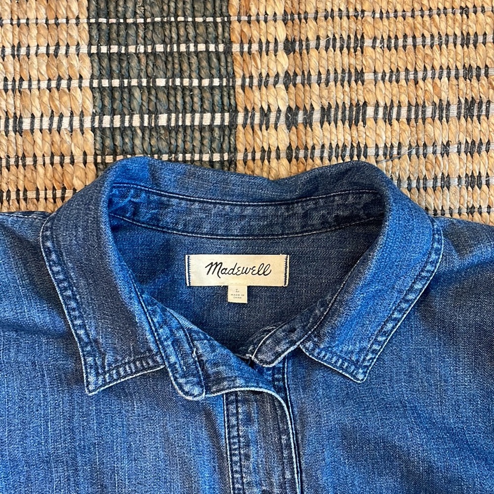 Madewell Denim Shirt Dress - Blue - Picture 3 of 3